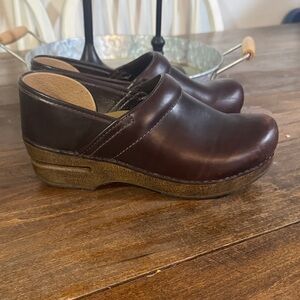 Dansko Rich Antique Brown Leather Clogs